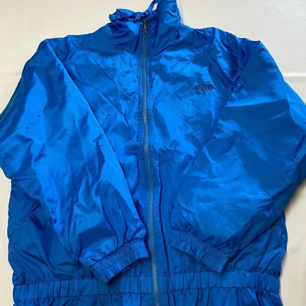 Mens AVIA Blue Vintage Lined Nylon Windbreaker Jacket Sz M